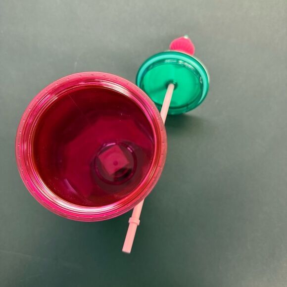 2024 Starbucks Green red Christmas thermal cup w/ ornament Silicone Straw Topper - Picture 3 of 7